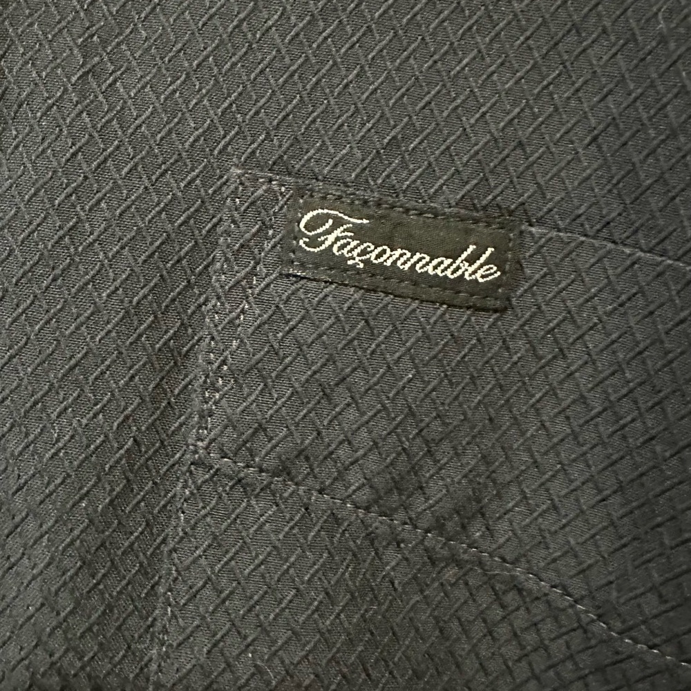 Faconnable Men's Black long sleeve Dress Shirt - Picture 2 of 6